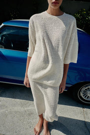 Pull oversize en maille structurée