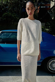 Pull oversize en maille structurée