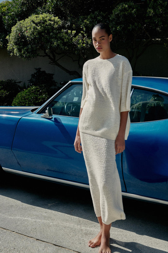 Pull oversize en maille structurée
