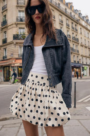 Jupe-culotte ballon à pois