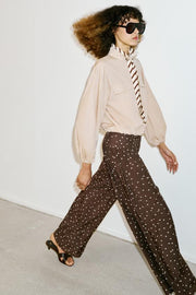 Pantalon large à pois