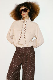 Pantalon large à pois