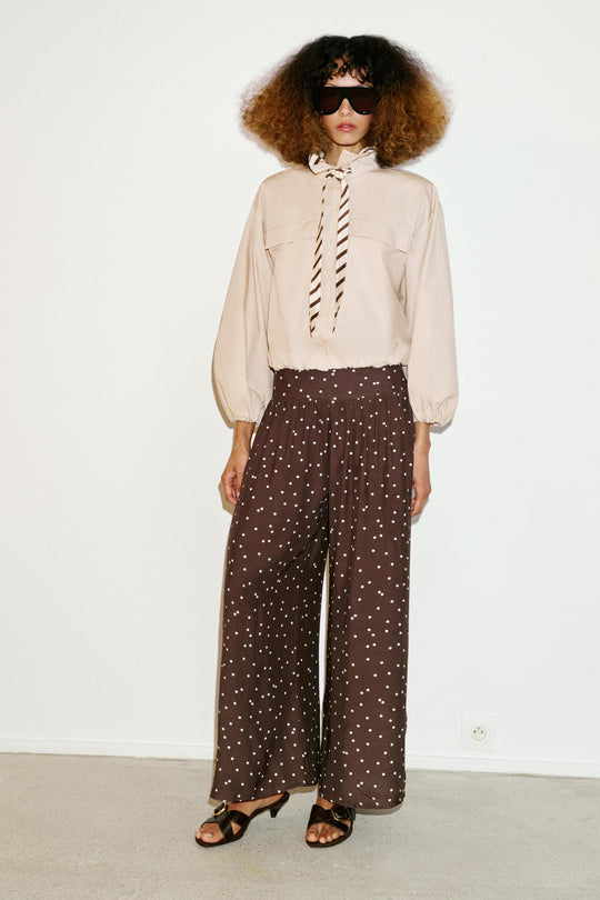 Pantalon large à pois