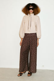 Pantalon large à pois