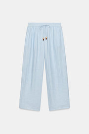 Pantalon coupe barrel texturé
