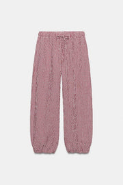 Pantalon bouffant à carreaux vichy