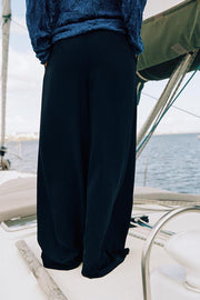 Pantalon palazzo à bouton doré