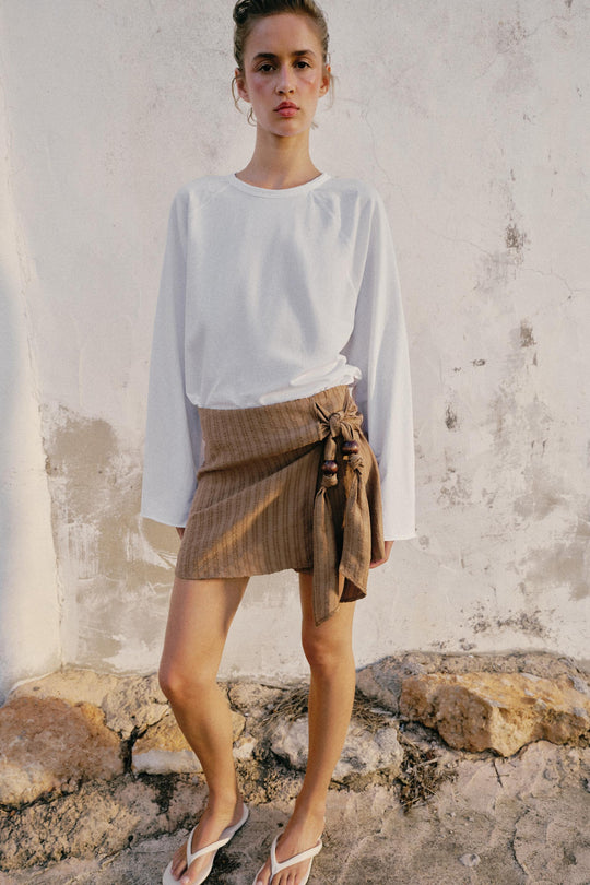 Jupe-culotte avec nœud à perles