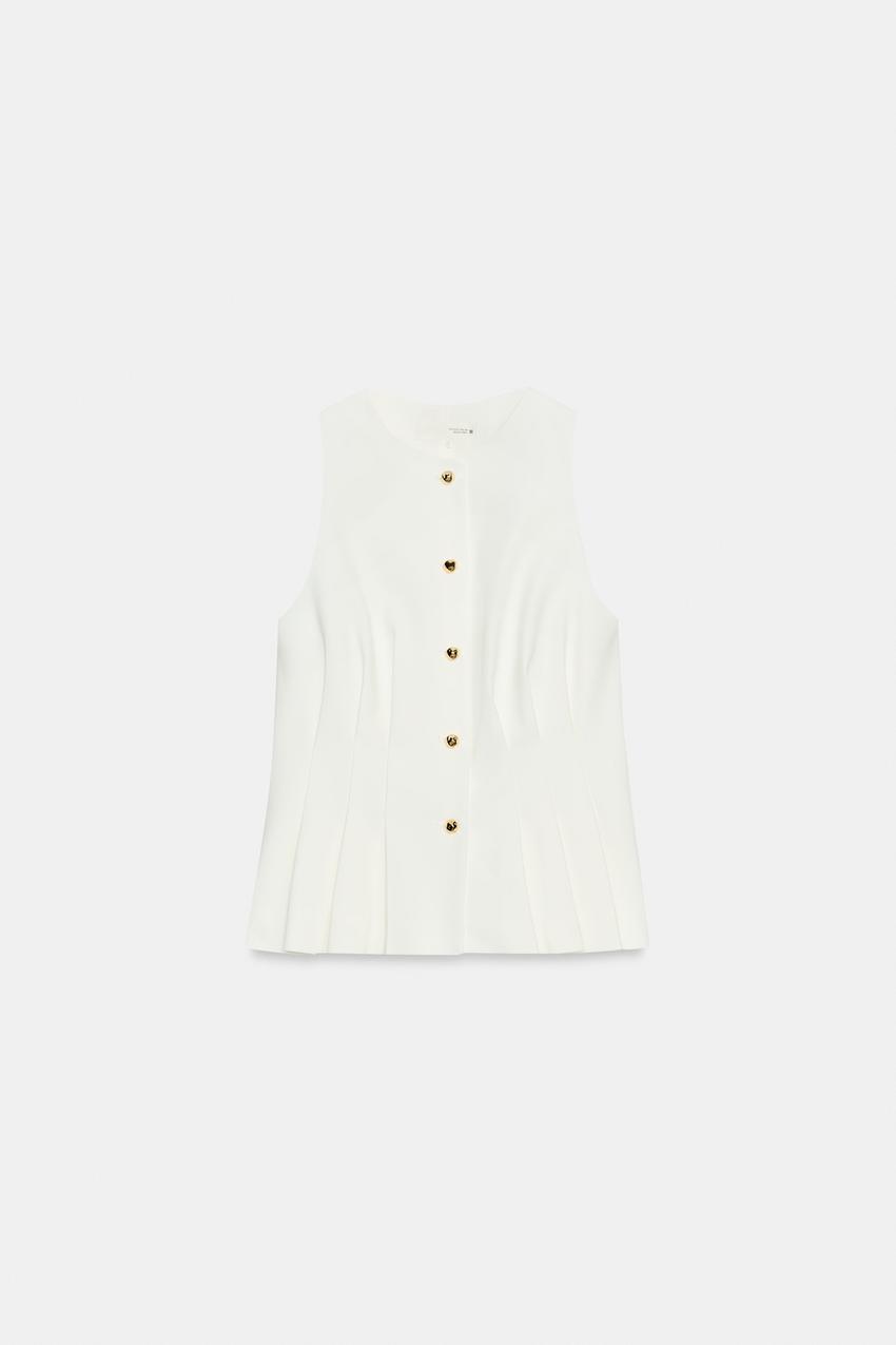 Gilet peplum à pinces