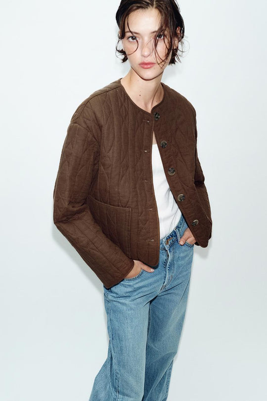 Veste matelassée texturée en lin