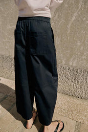 Pantalon coupe barrel en popeline