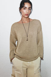 Pull en maille à col bateau