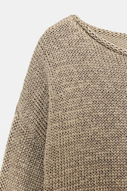 Pull en maille à col bateau