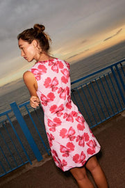 Robe mini en maille jacquard à fleurs