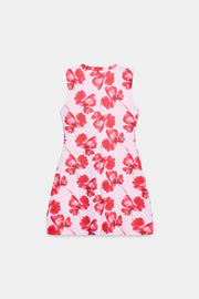 Robe mini en maille jacquard à fleurs