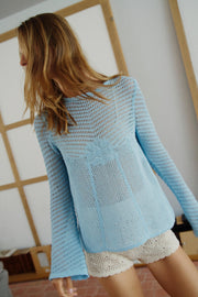 Pull en maille à manches évasées