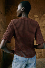 Pull en maille à manches courtes