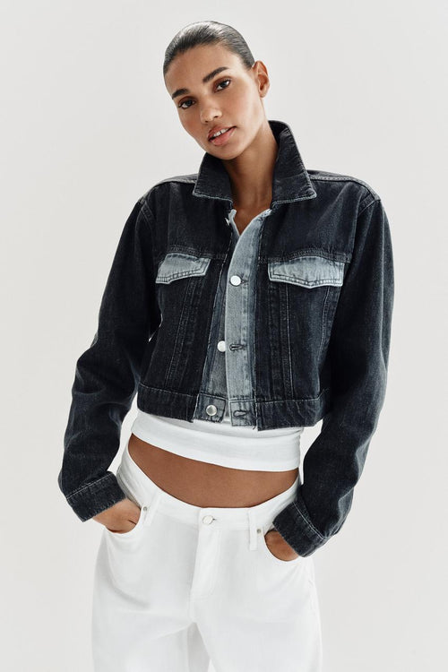 Blouson Z1975 court en denim contrasté
