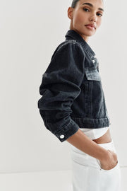 Blouson Z1975 court en denim contrasté