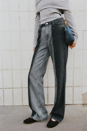 Jean Z1975 à jambe large taille haute contrasté