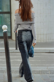 Jean Z1975 à jambe large taille haute contrasté