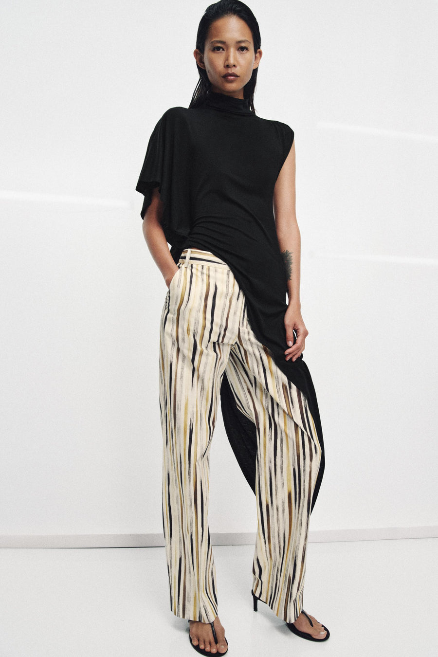 Pantalon en popeline à rayures ZW Collection