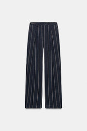 Pantalon à rayures en lin ZW Collection