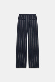 Pantalon à rayures en lin ZW Collection