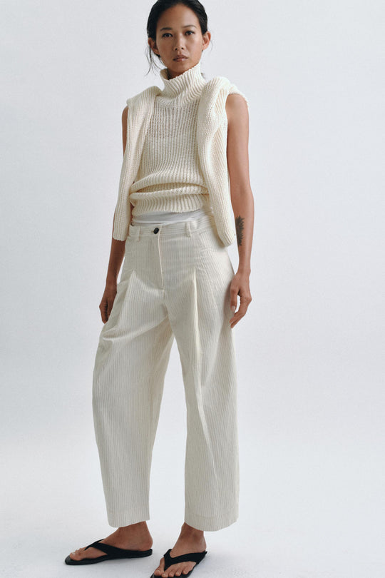 Pantalon coupe barrel à rayures ZW Collection