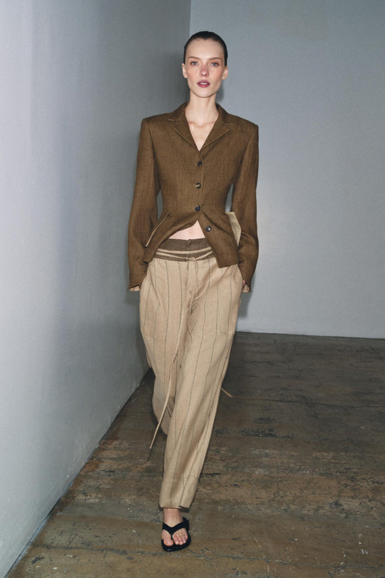 Pantalon en lin contrasté ZW Collection