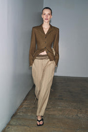 Pantalon en lin contrasté ZW Collection