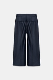 Pantalon en mélange de laine à rayure et pli marqué ZW Collection