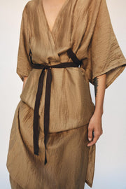 Robe tunique en mélange de lin ZW Collection