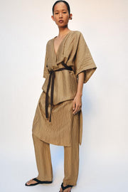 Robe tunique en mélange de lin ZW Collection