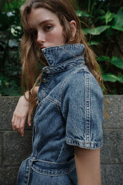 Robe Z1975 mini en denim avec ceinture