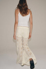 Pantalon coupe évasée brodé ZW Collection