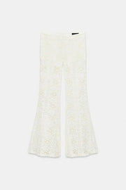 Pantalon coupe évasée brodé ZW Collection