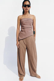 Pantalon coupe ballon en mélange de lin ZW Collection