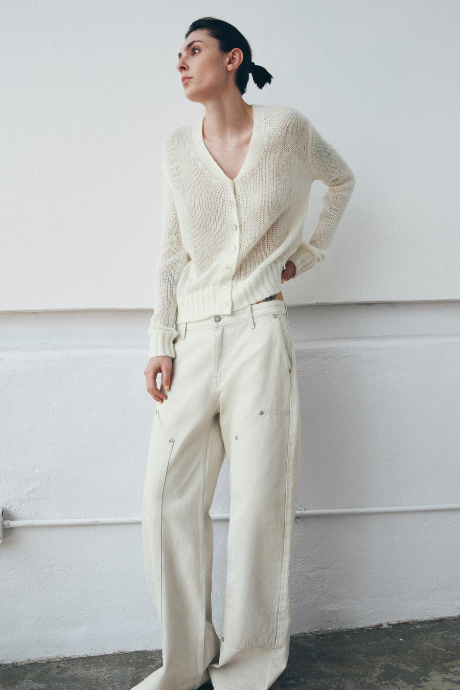 Veste en maille à col V