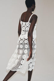Top en maille crochetée à fleurs