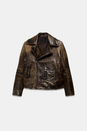 Veste biker 100 % cuir ZW Collection Édition limitée