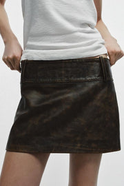 Jupe courte 100 % cuir ZW Collection Édition limitée