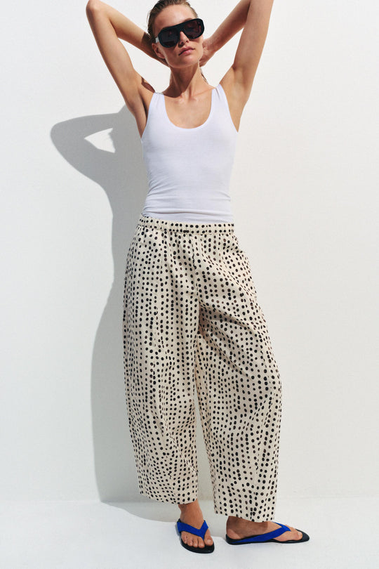 Pantalon style pyjama à pois ZW Collection