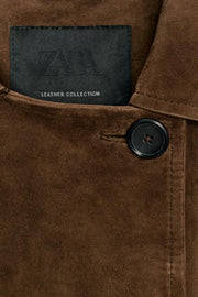 Trench court 100 % cuir suédé ZW Collection Édition limitée