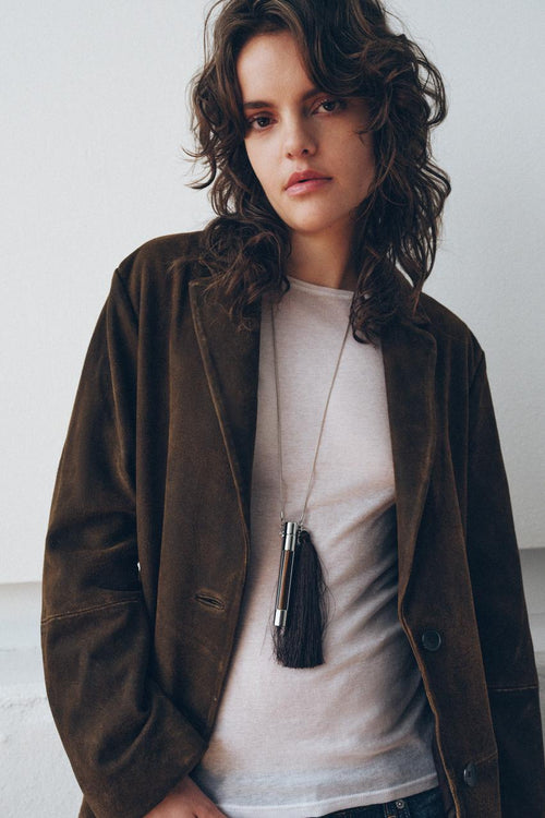 Blazer 100 % cuir suédé ZW Collection Édition limitée