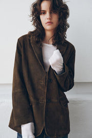 Blazer 100 % cuir suédé ZW Collection Édition limitée
