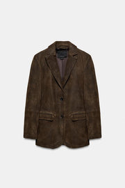 Blazer 100 % cuir suédé ZW Collection Édition limitée