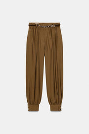 Pantalon bouffant avec ceinture chaîne