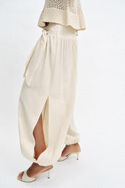 Pantalon bouffant à lien noué