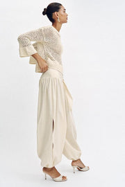 Pantalon bouffant à lien noué